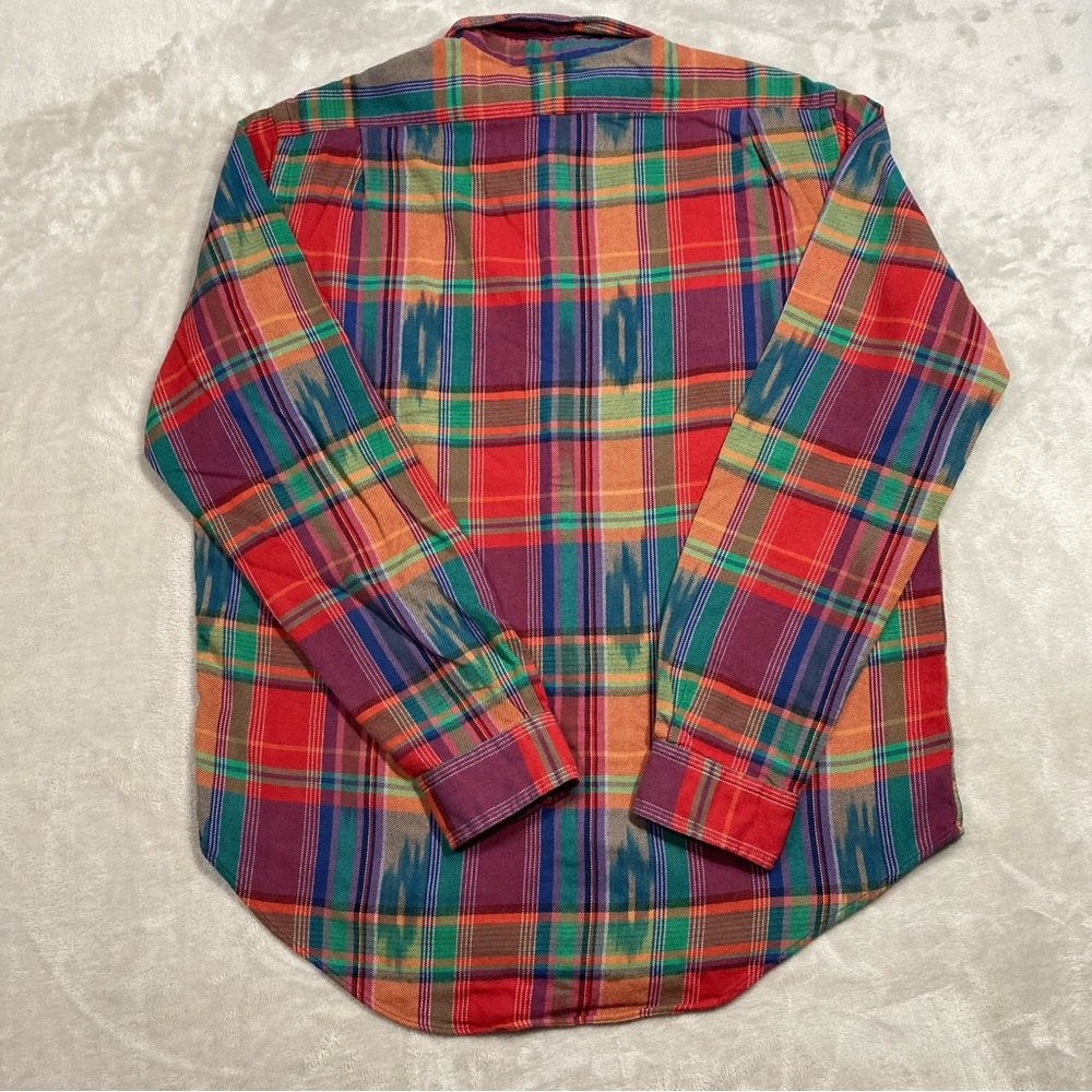 Vintage Polo Ralph Lauren Plaid Aztec Southwestern Button Up Shirt Flannel Ranch - Picture 4 of 9